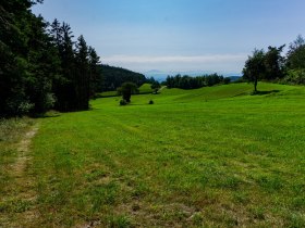 Nach dem Sattel, Blick ins Alpenvorland, © Gottfried Grossinger