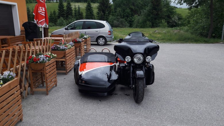 Schoene-Harley-mit-Seitenwagen, © Fam. Schendl