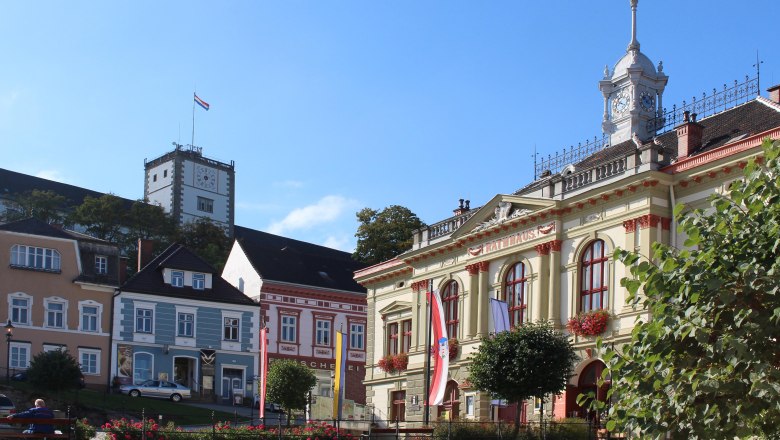 Stadt Weitra mit Rathaus und Schloss, © Sabine Preißl